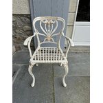 Salon de Jardin Art Nouveau fauteuil fonte de fer laqué beige - Galerie Georgette