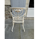 Salon de Jardin Art Nouveau fauteuil laqué beige fonte de fer - Galerie Georgette