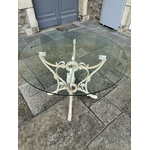 Salon de Jardin Art Nouveau table ronde plateau verre - Galerie Georgette