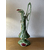 Aiguière Art Nouveau en barbotine à décor floral sur fond vert - Galerie Georgette