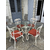 Salon de Jardin Art Nouveau fonte de fer 2 fauteuils 2 chaises 1 table ronde plateau verre - Galerie Georgette