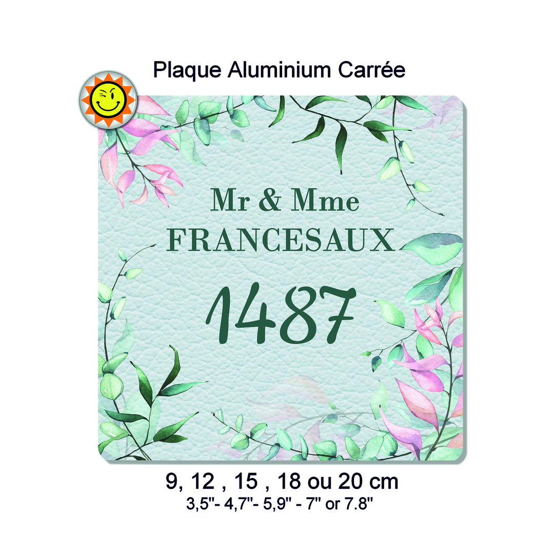 Plaque Boite Aux Lettres Personnaliser En Aluminium Avec Votre Nom Et Num Ro Fleurs Plaques