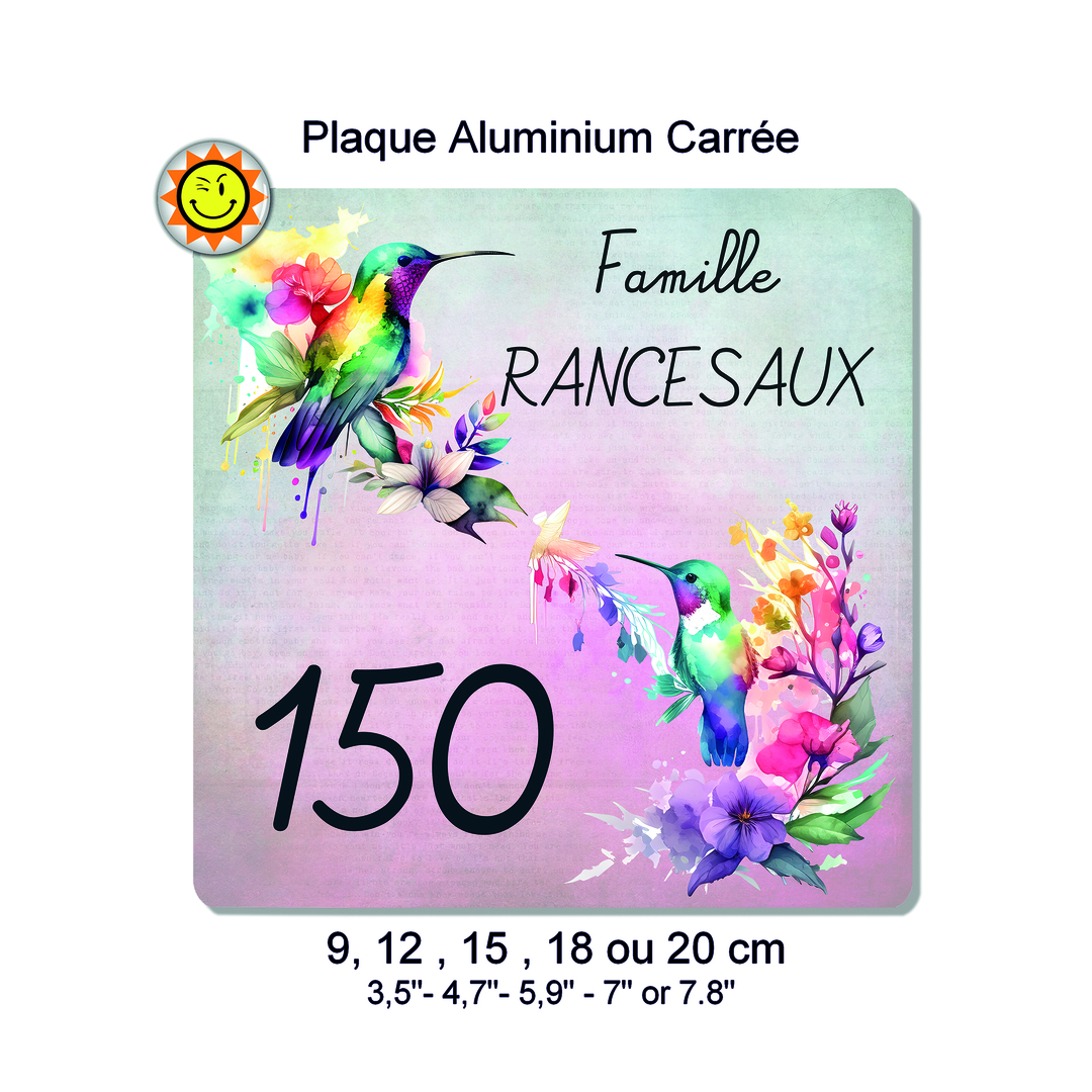 Plaque Boite Aux Lettres Personnaliser En Aluminium Avec Votre Nom Et Num Ro Oiseaux Colibri