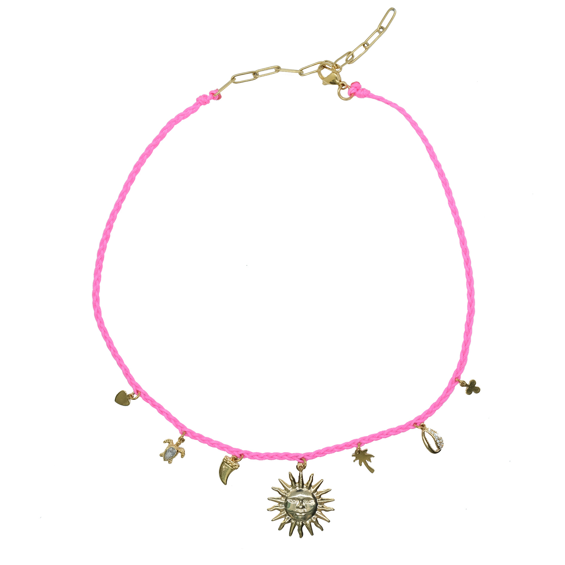 collier surfer rose fluo