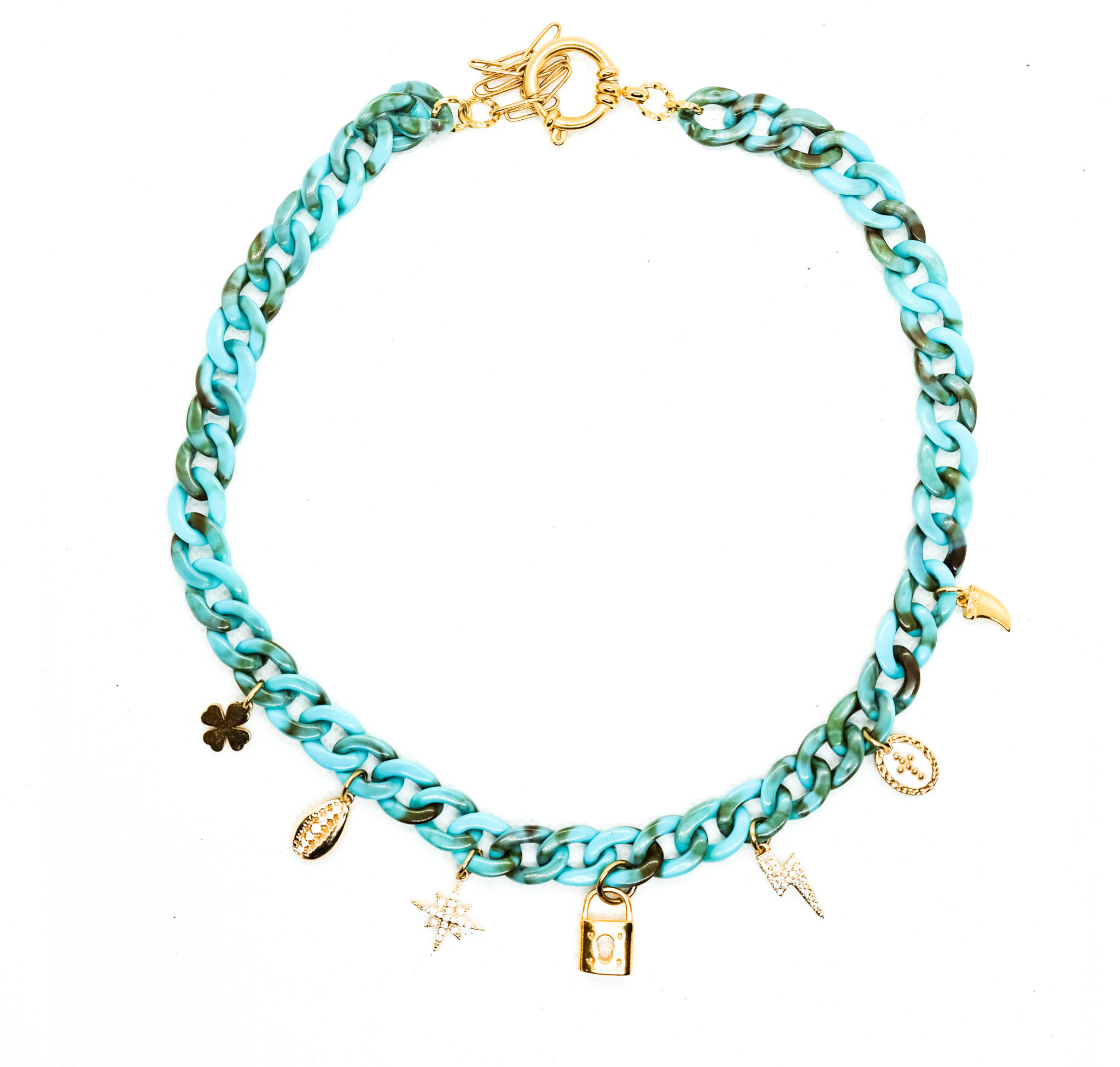 collier maille TURQUOISE