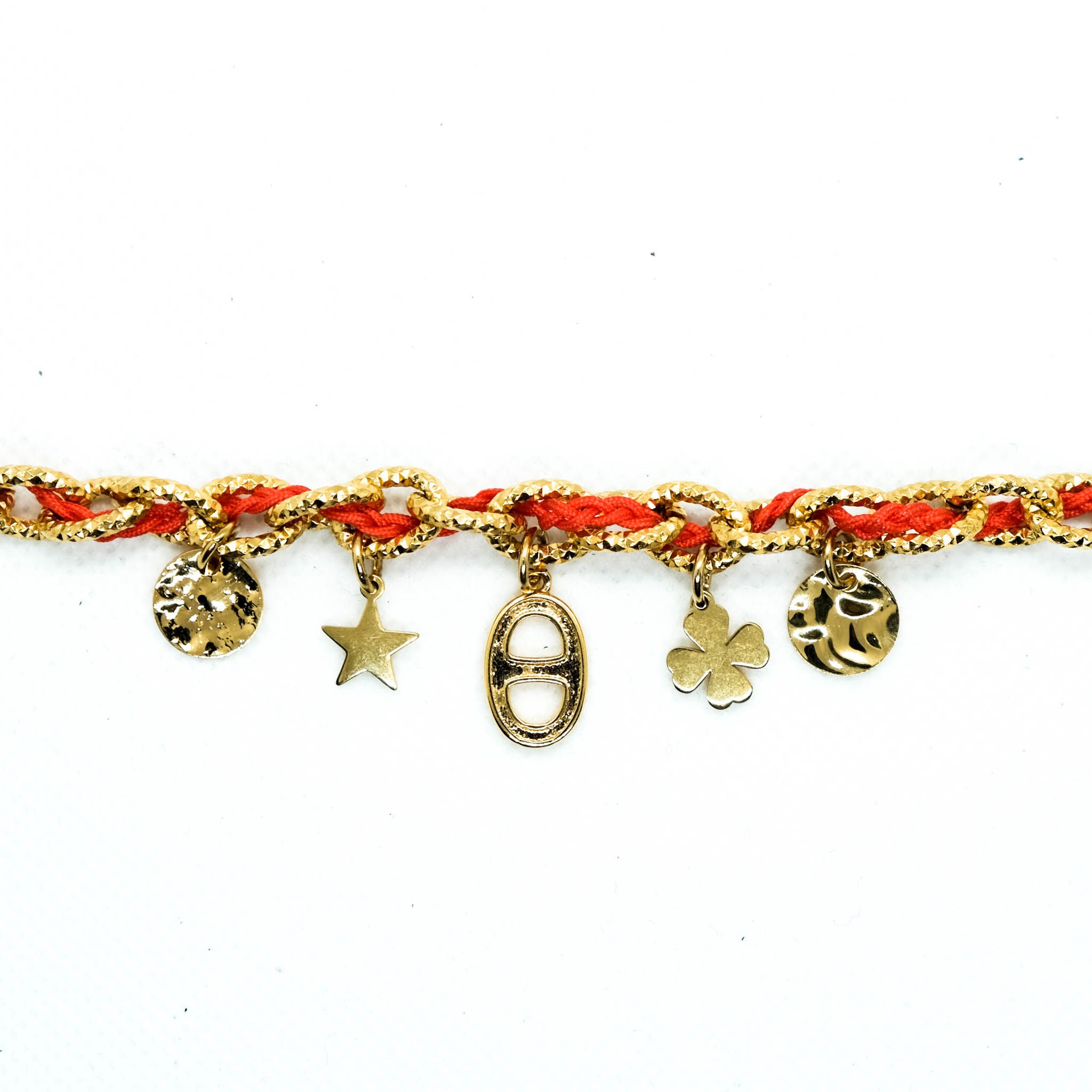 bracelet entrelacé orange-1