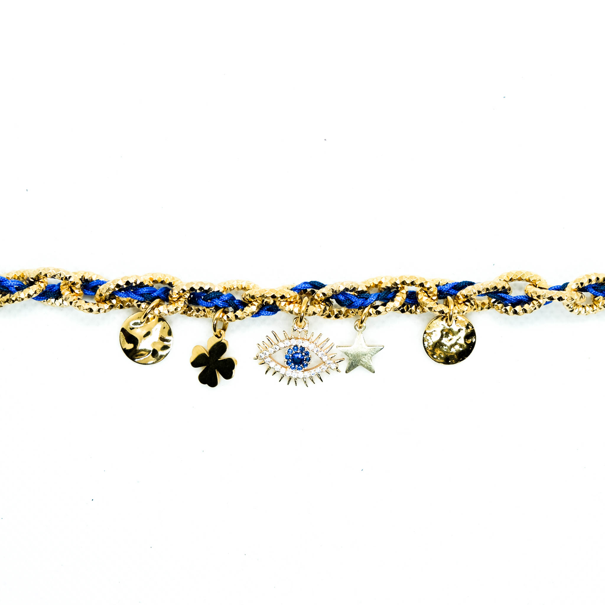 bracelet entrelacé bleu
