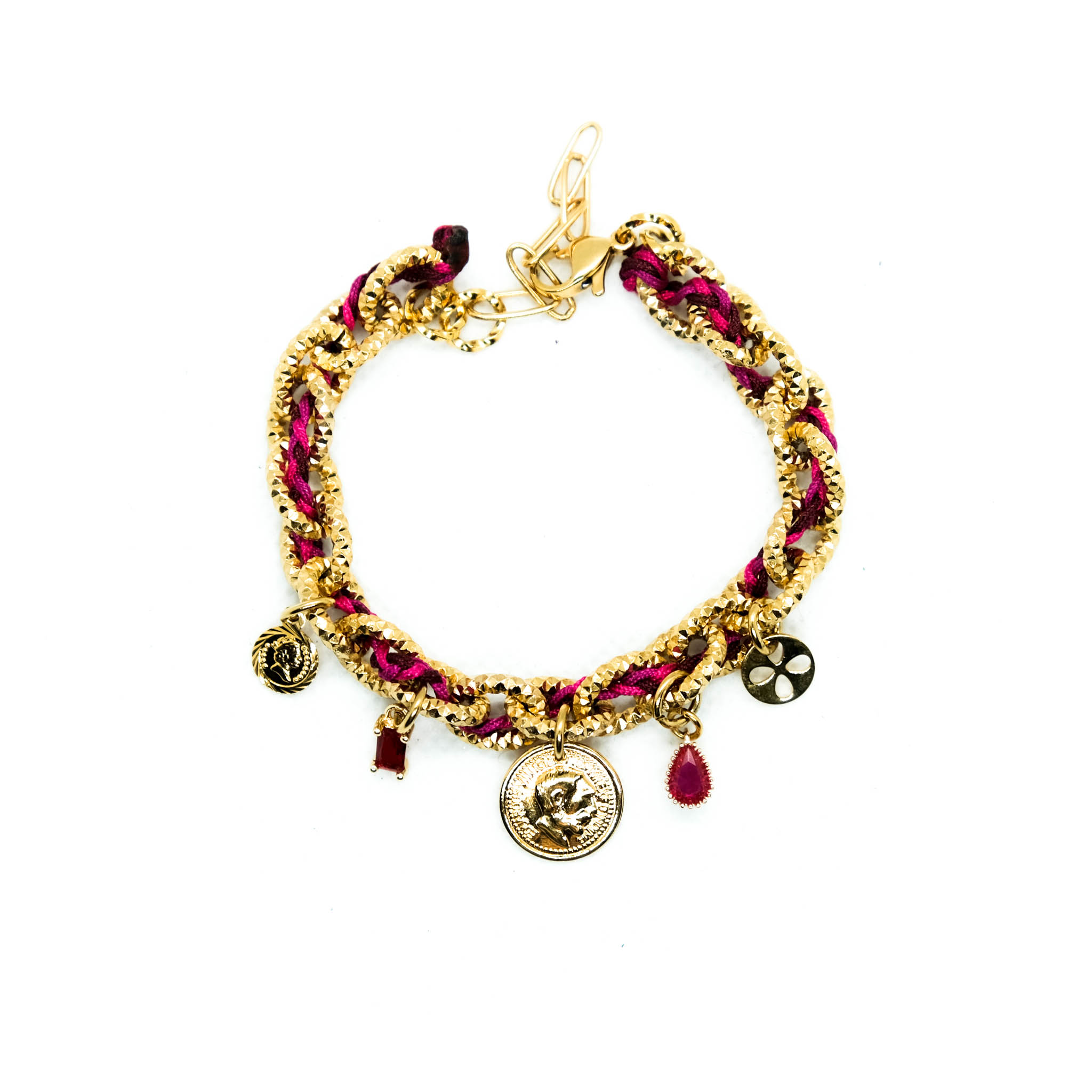 bracelet entrelacé rose
