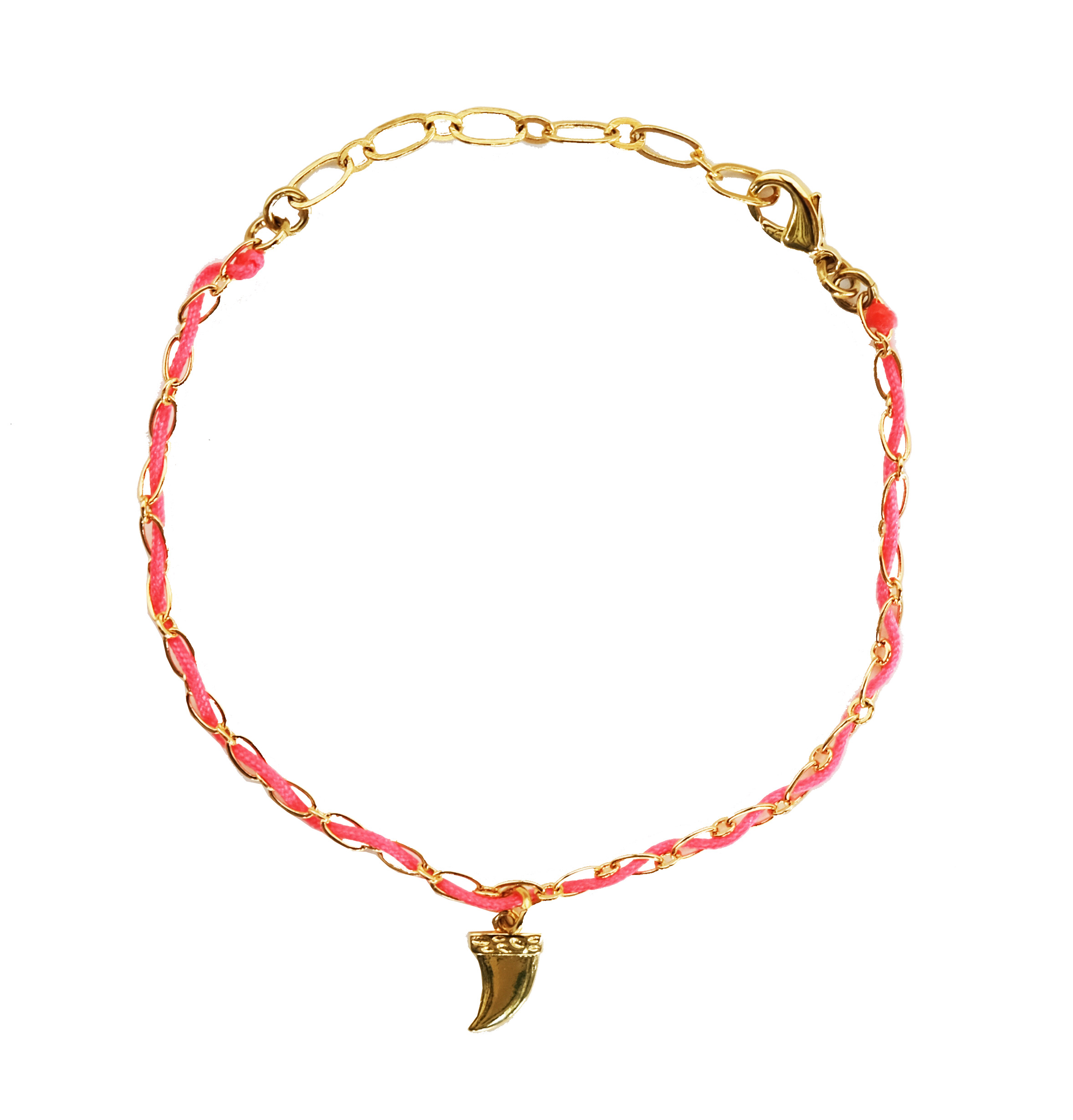 bracelet empreinte rose corail