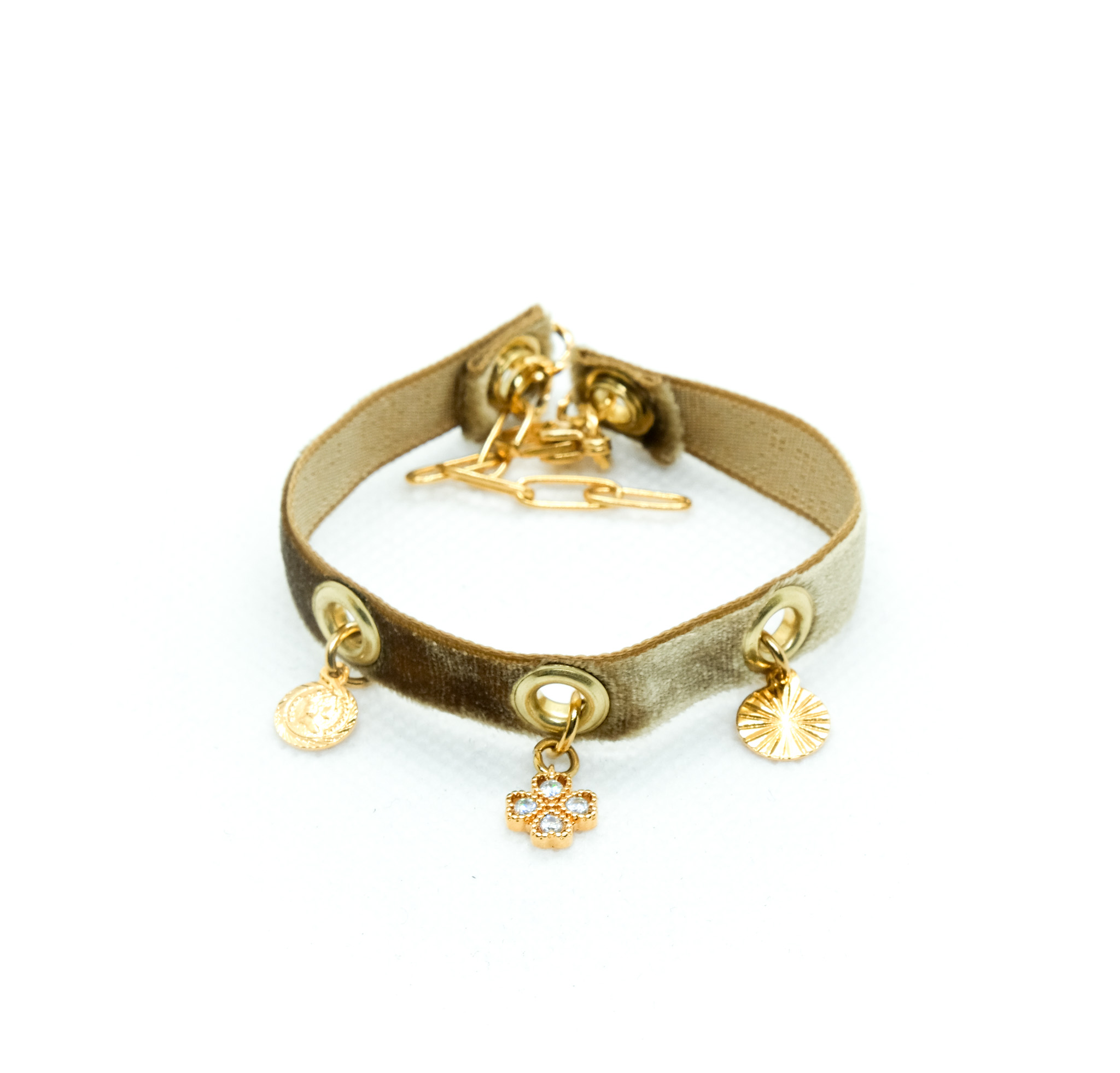 bracelet velour dore2