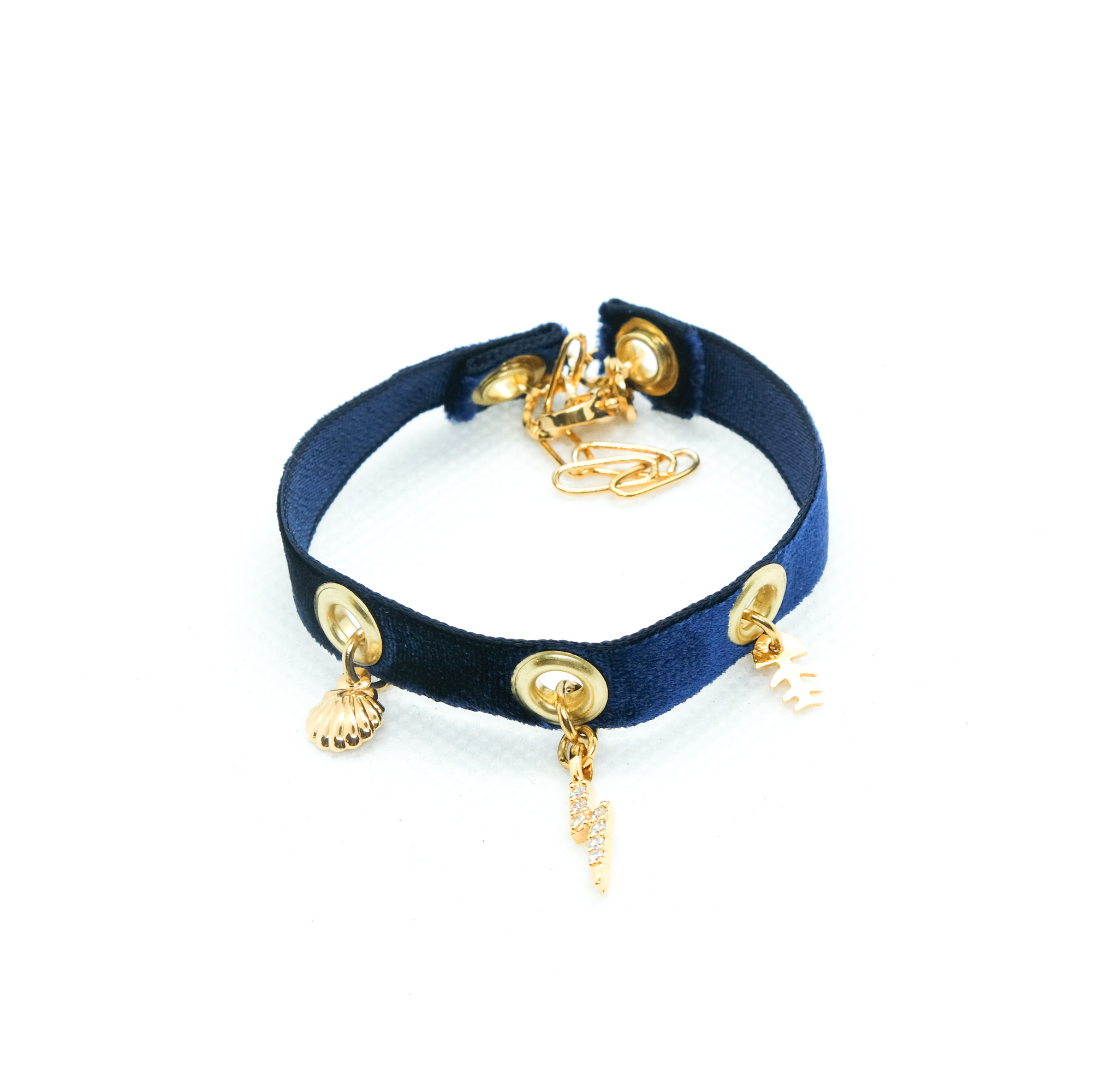 bracelet velour bleu nuit 3