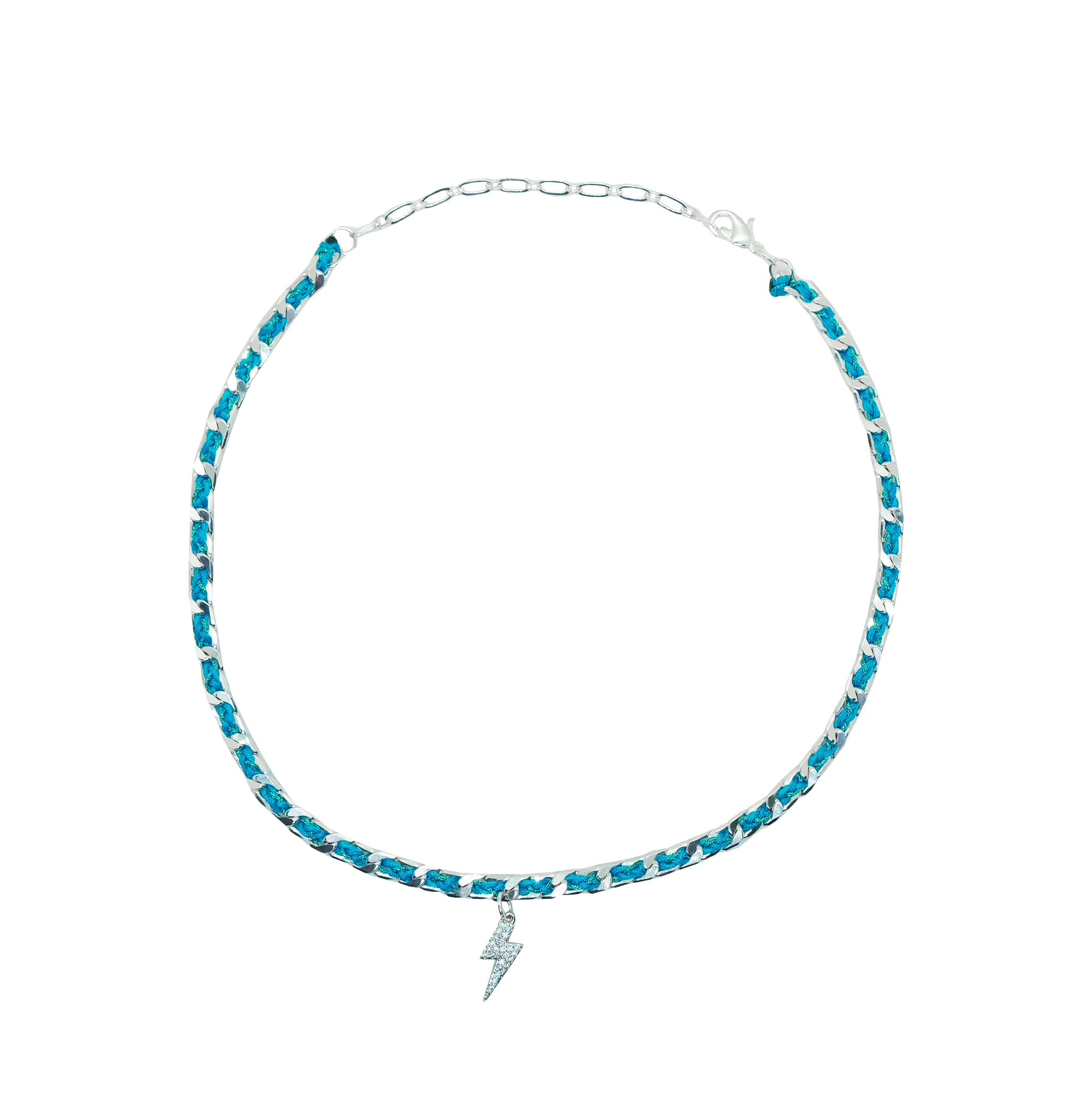 collier couture bleu turq