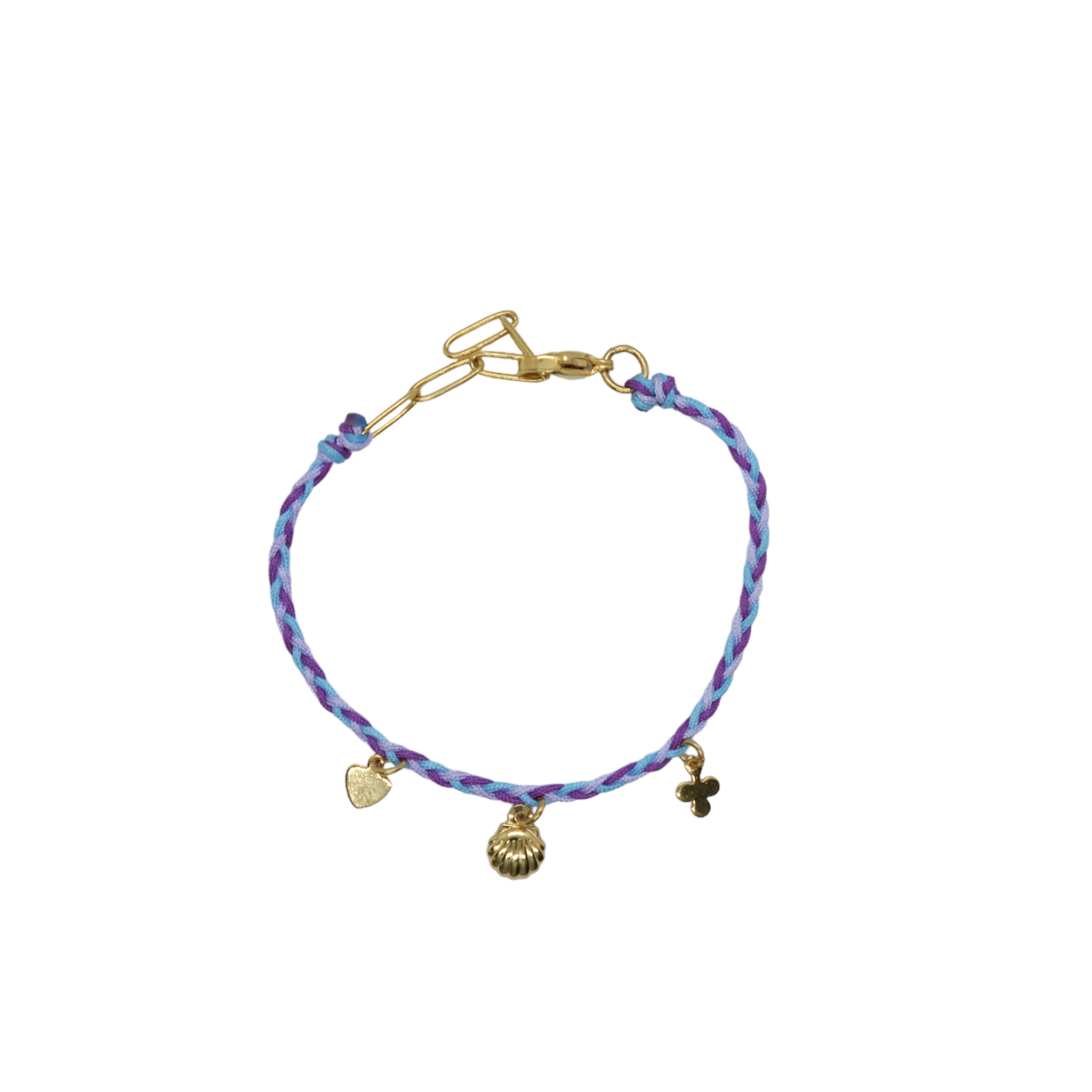 bracelet tresse violet clair bleu