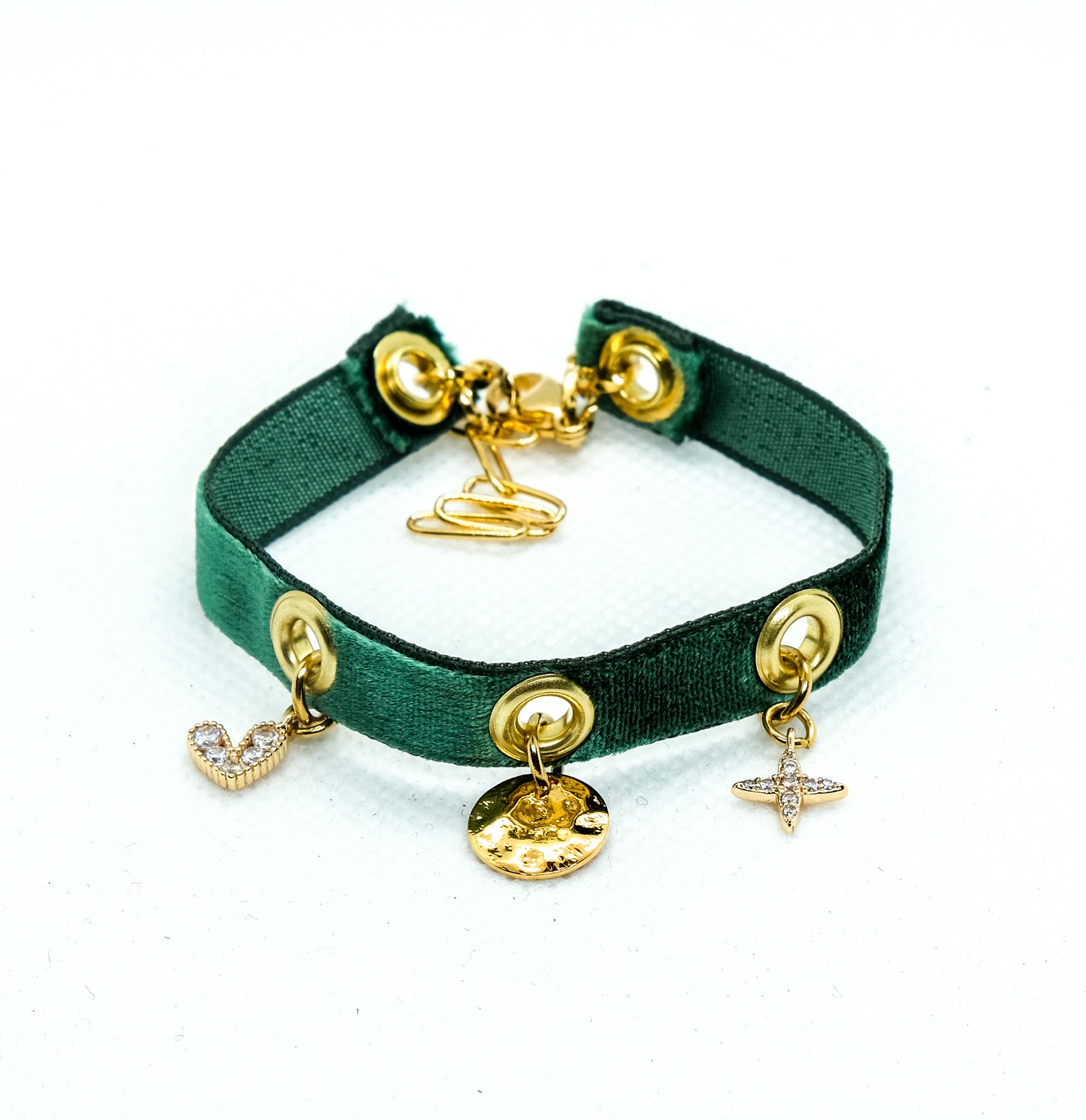 bracelet velour vert sapin2-1