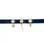 bracelet velour bleu nuit