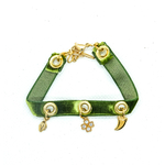 bracelet velour vert olive2