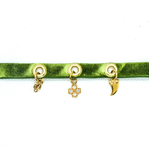 bracelet velour vert olive3