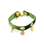 bracelet velour vert olive