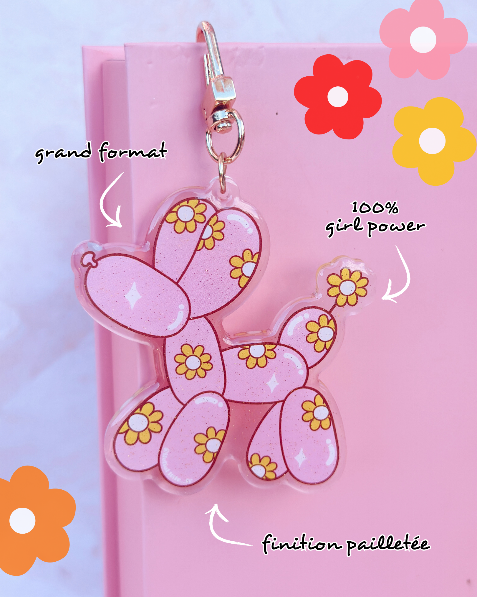 chien rose PC