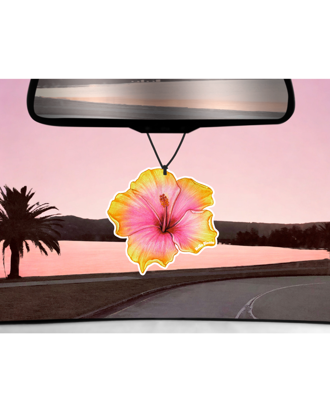 diffuseur voiture - hibiscus jaune rose