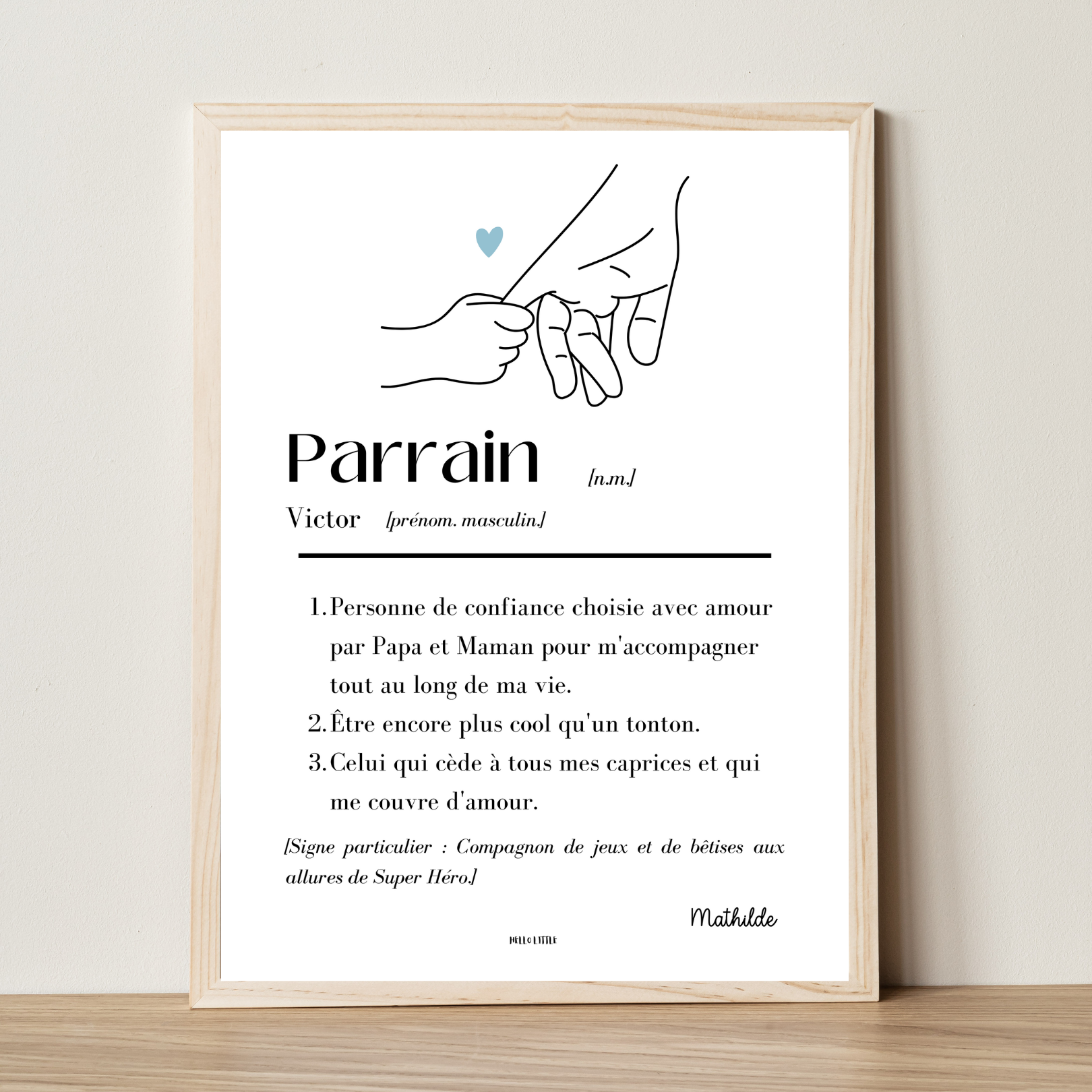 Affiche D finition Marraine Parrain Marraine HELLO BLOOM