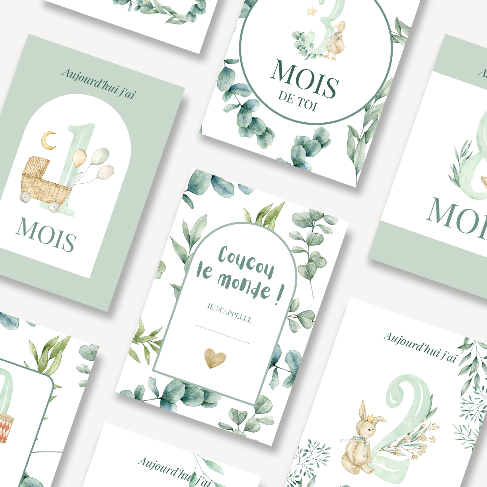 Cartes étapes sweet mint