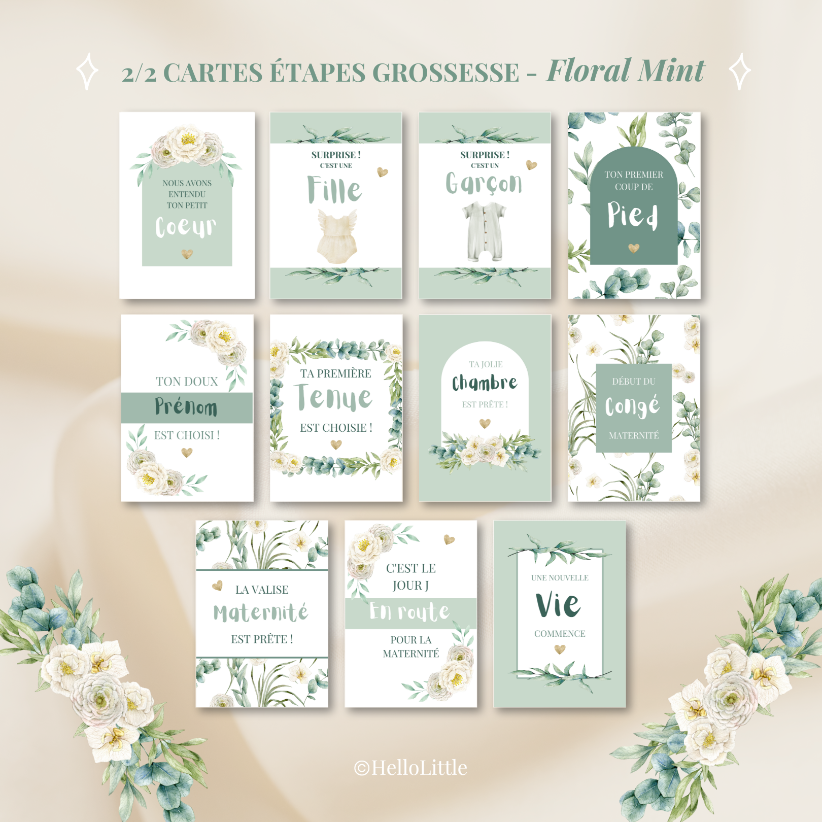 CE grossesse floral mint 2