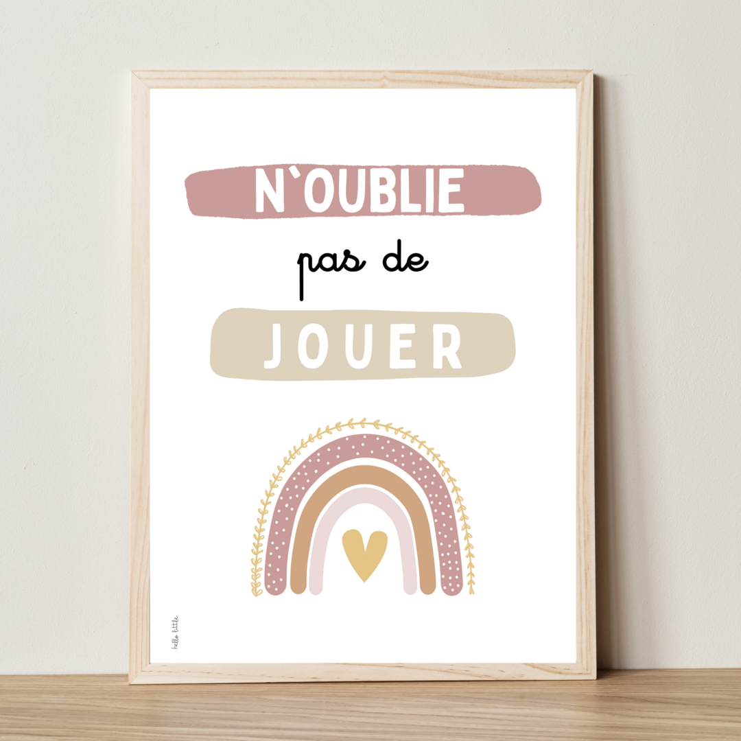 Affiche D'affirmation Positive   N'oublie Pas De Jouer   Apprendre En S