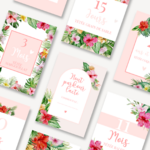 Cartes étapes tropical flowers