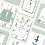 Cartes étapes feuilles fleurs