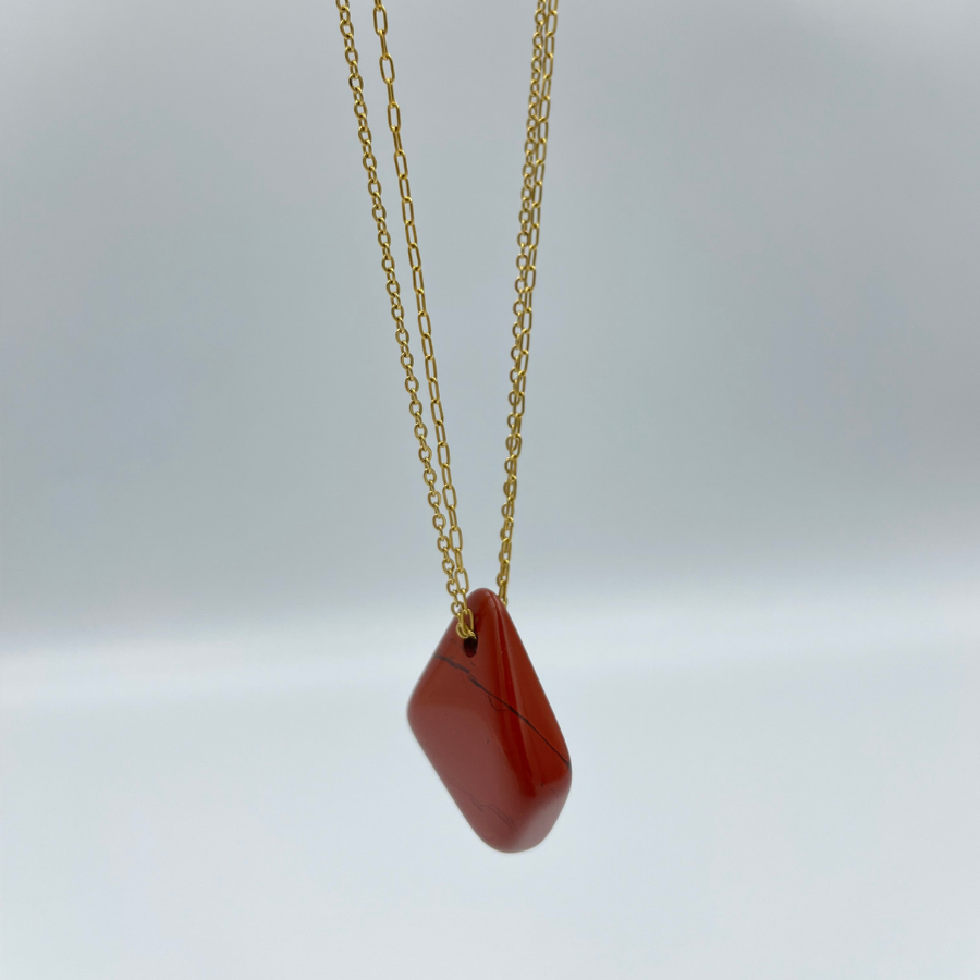 Collier sautoir - Jaspe rouge 2