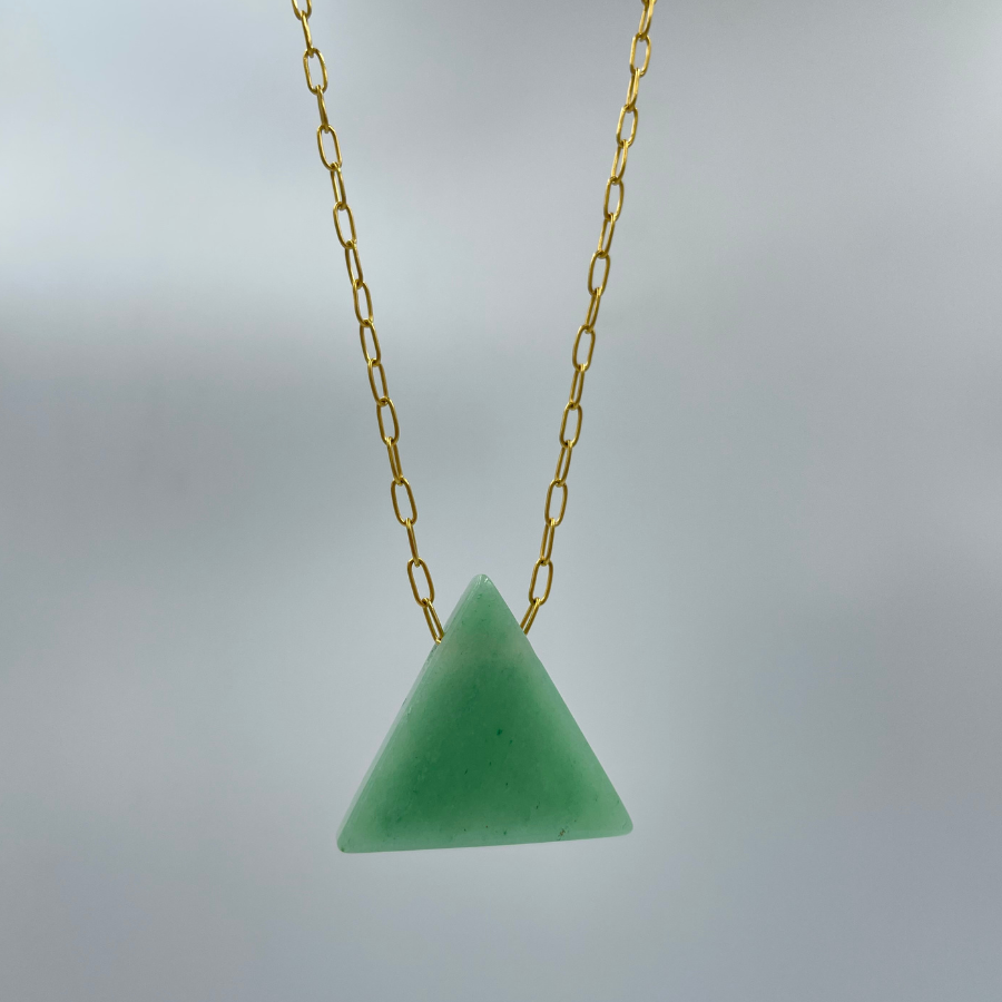 Collier à pendentif - Aventurine triangulaire