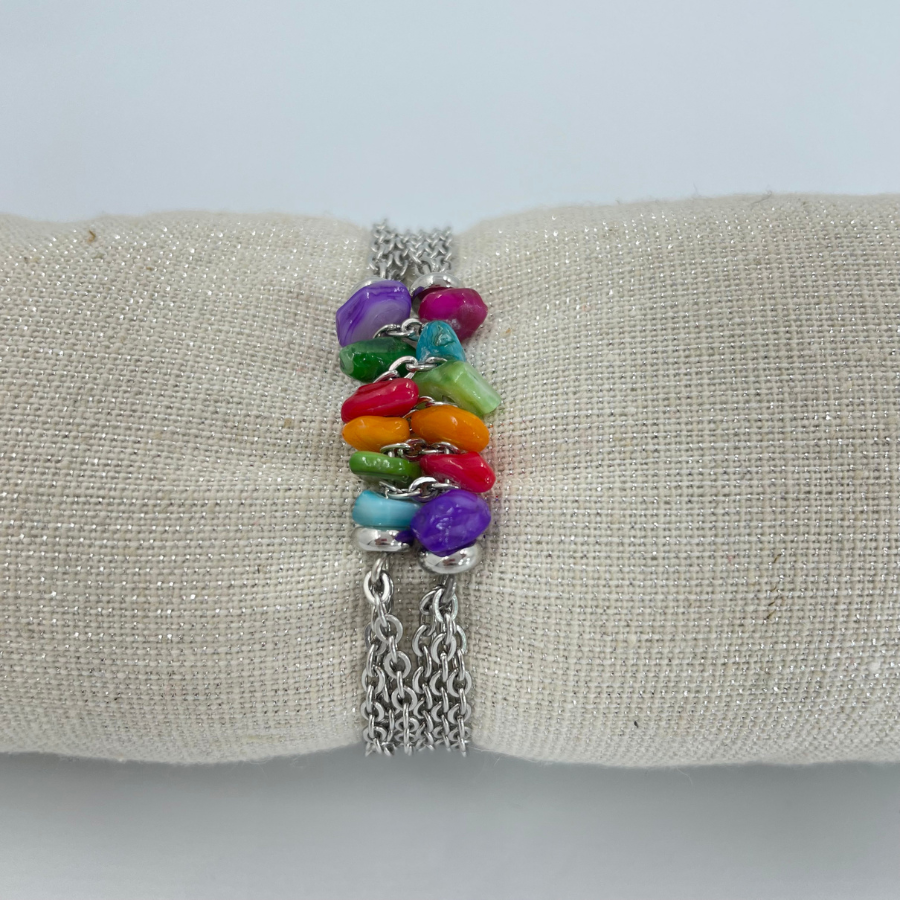 Bracelet frange multicolore