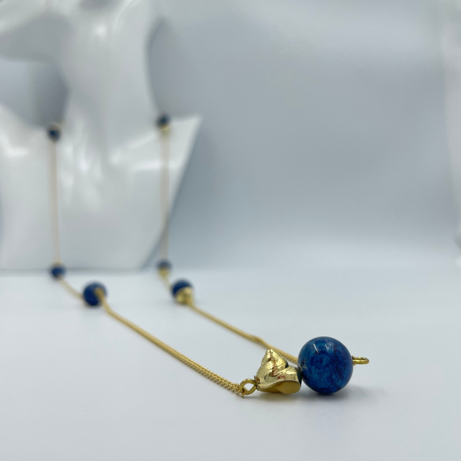 Collier sautoir - Apatites bleues - 51 cm