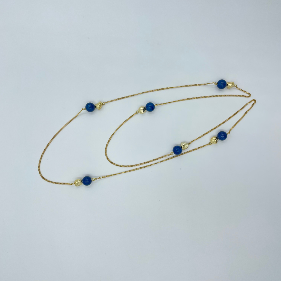 Collier sautoir - Apatite bleue - 46 cm