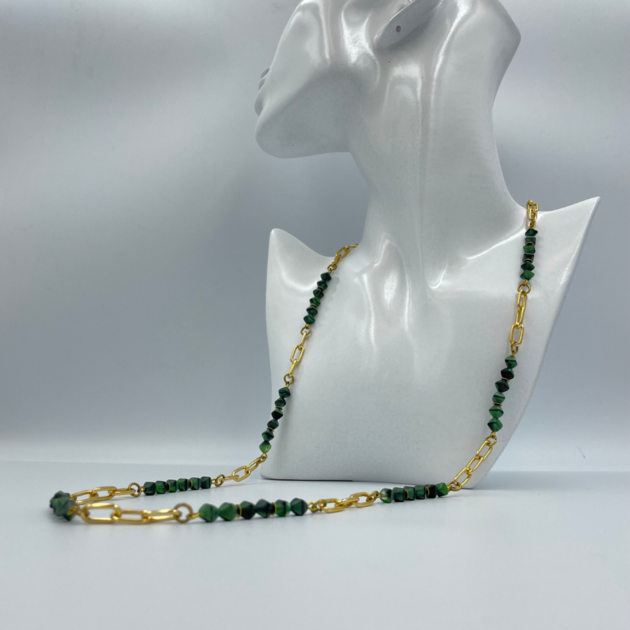 Collier long perles vert d'eau – Vintage - Montres & Bijoux