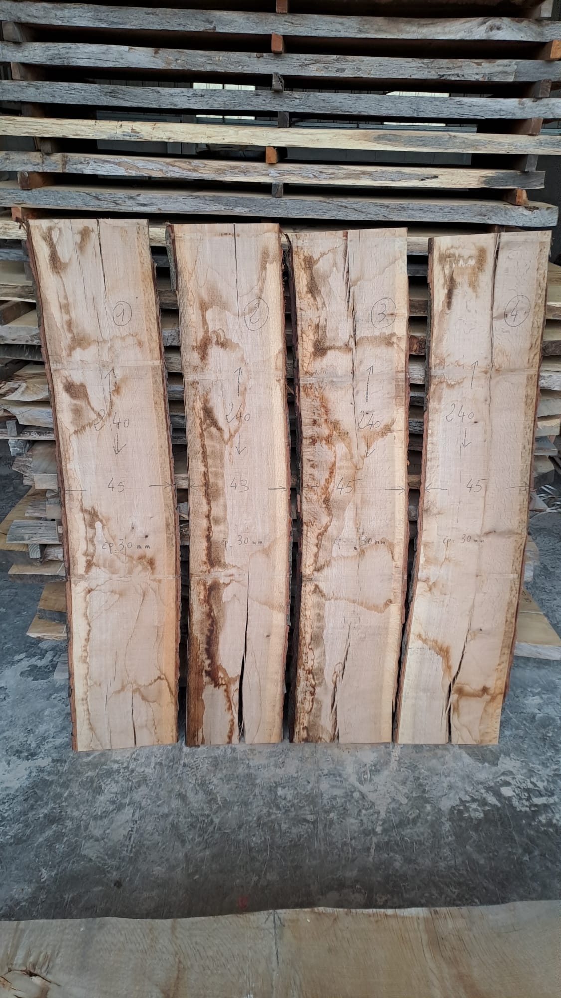 4 plateaux chêne 4PC