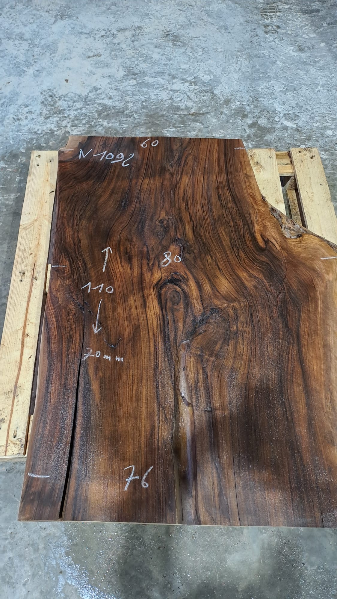 plateau bois noyer N1092