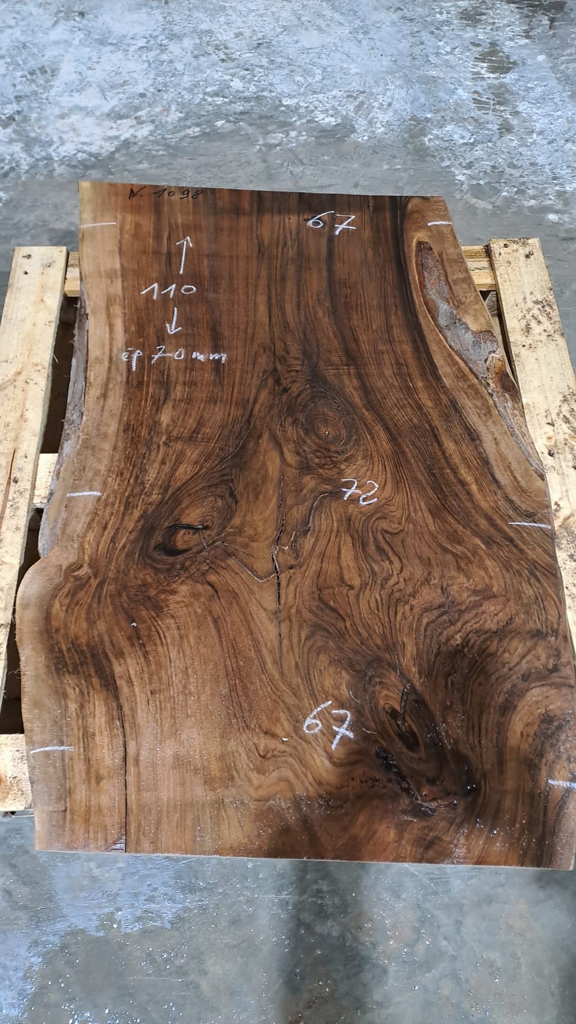plateau bois noyer N1098