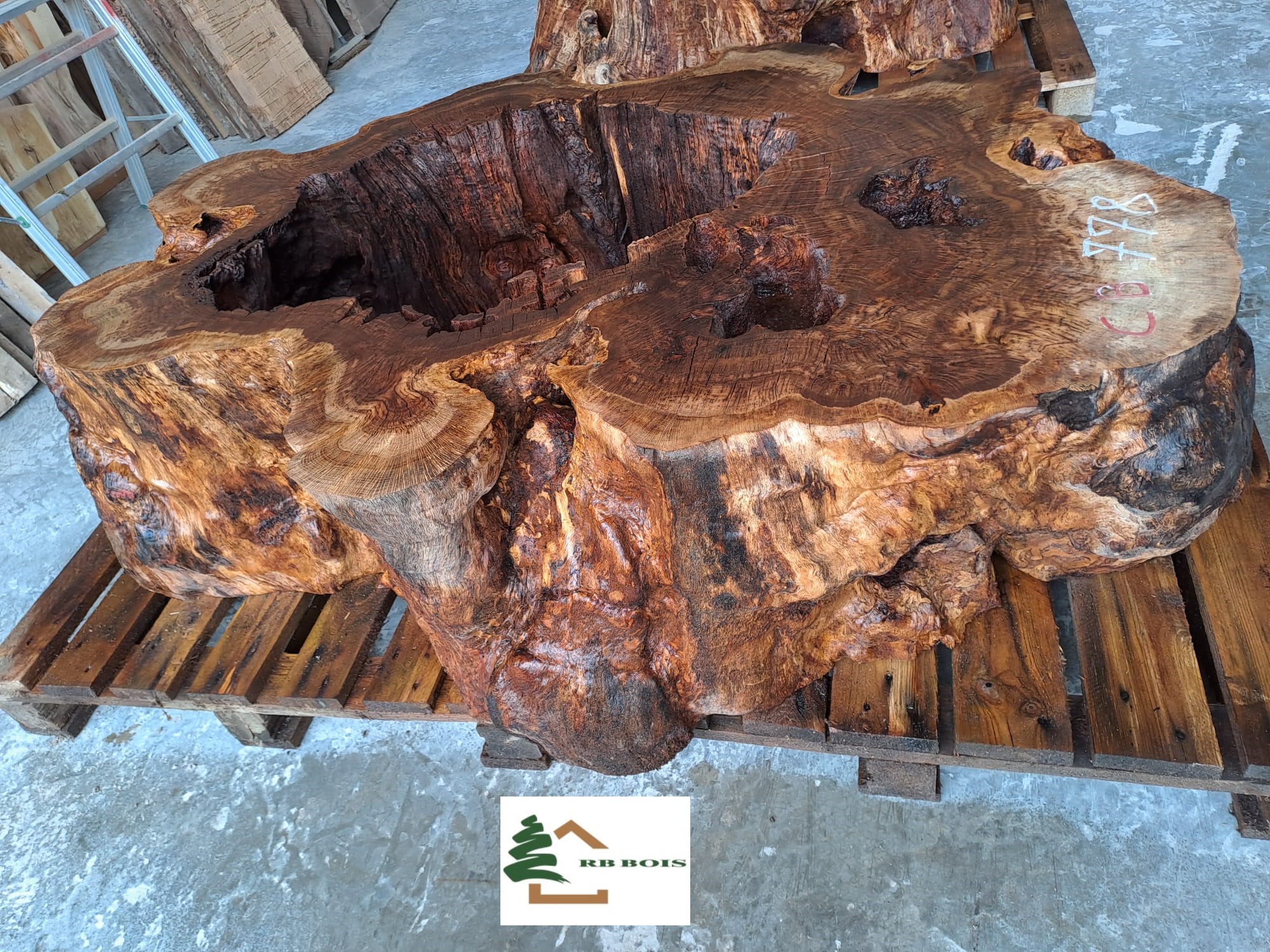 rondelle chene creux table basse cb 778