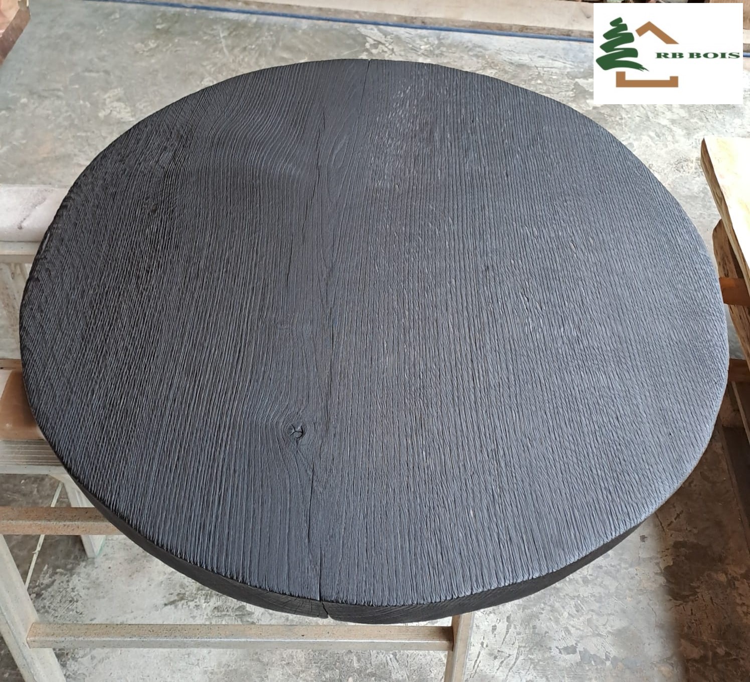 plateau de table chene brosse brule huile ptcbbh2
