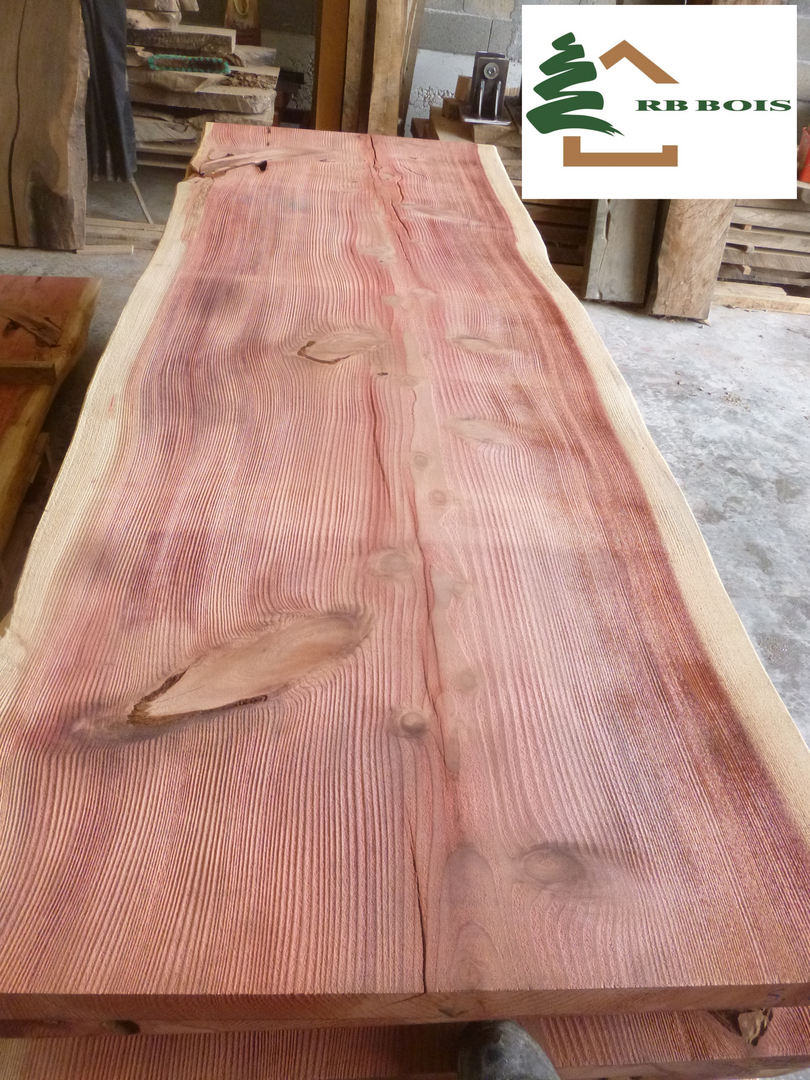 plateau sequoia live edge structuré ss223 Bois plateau table brut rbbois