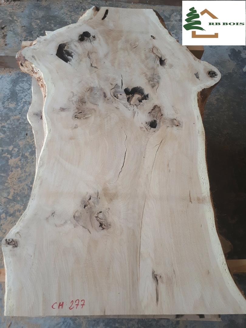 Panneau De Chêne Bord Brut (live Edge) – Séché Au Four – 550x300x42 Mm – Bois Massif