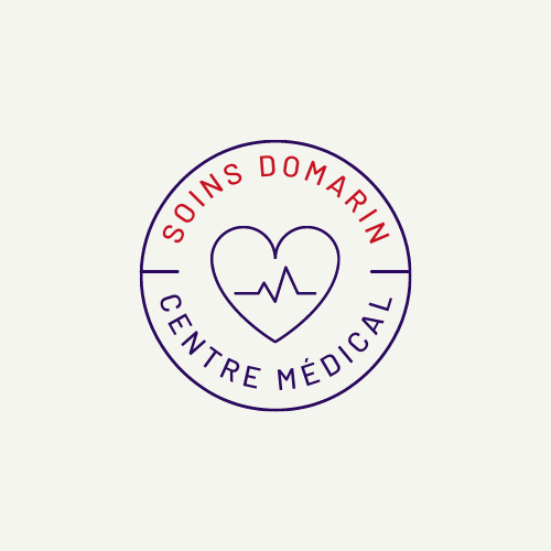 beige violet et rouge simple et circulaire medical hopital logo