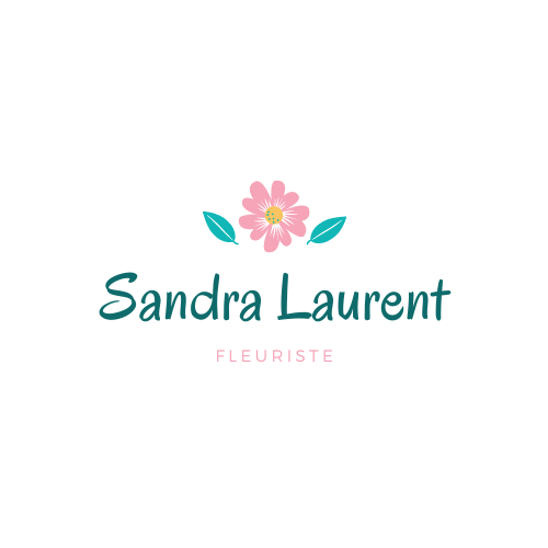 bleu canard et rose clair fleurs floral logo