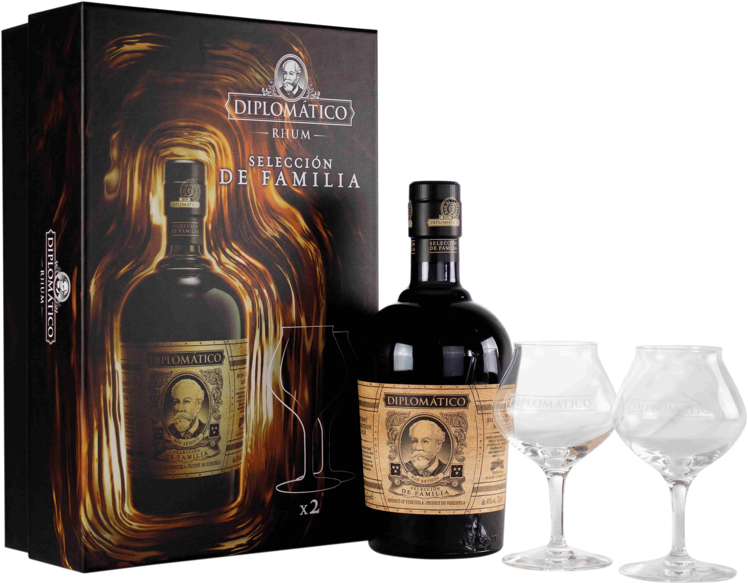 Diplomatico seleccion de familia Coffret + Verres 70cl 43°