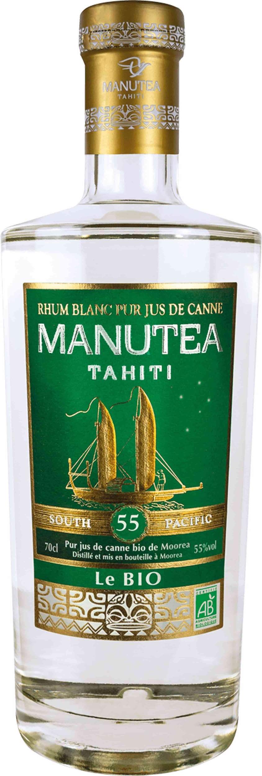 Rhum Manutea blanc Bio 70cl 55°