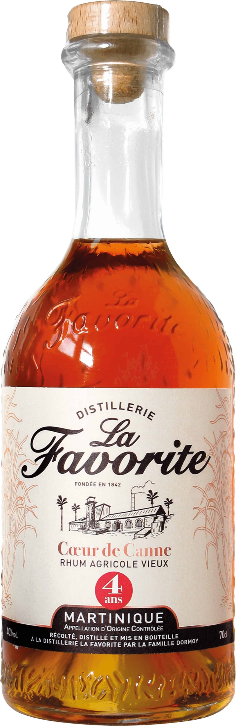 Rhum la Favorite VSOP Cœur de Canne 4Ans 70cl 42°