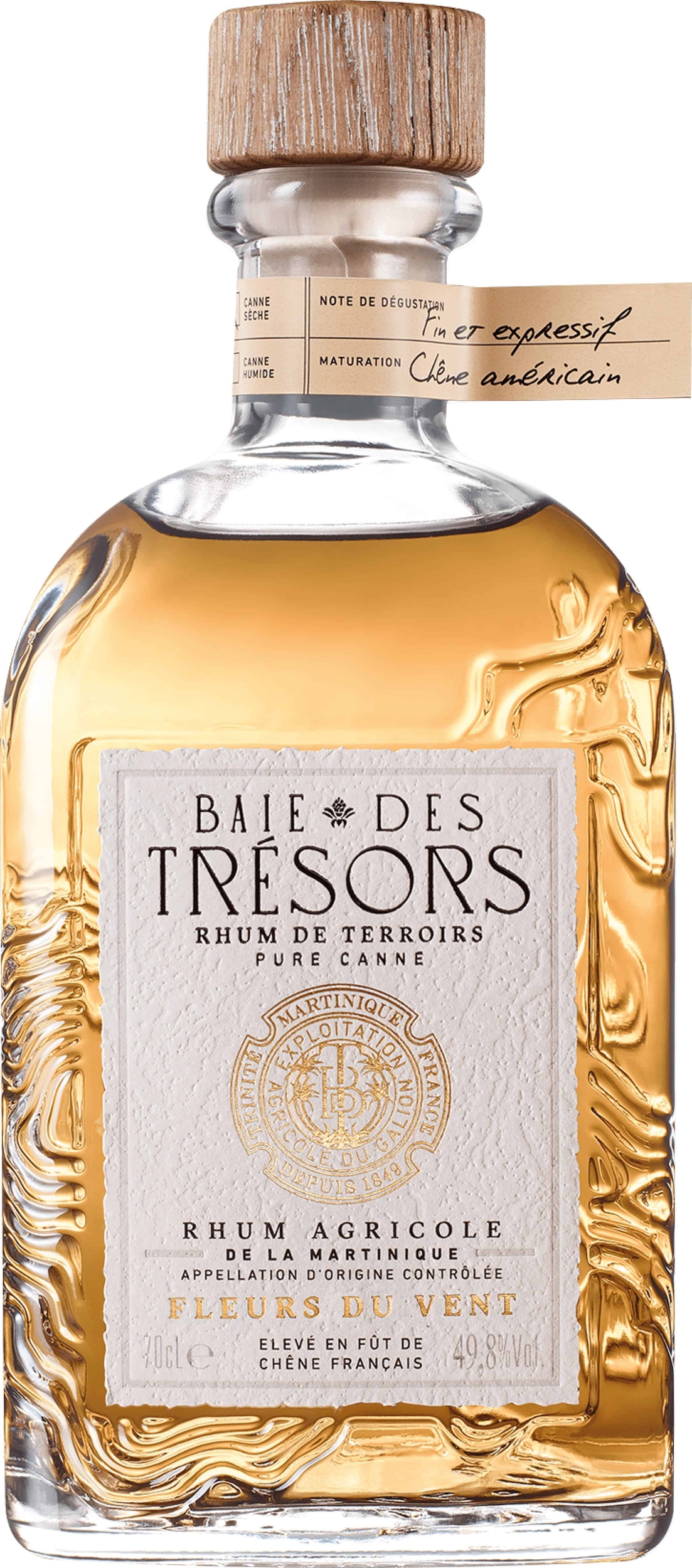 Rhum Baie des trésors Fleurs du vent 70cl 49.8°
