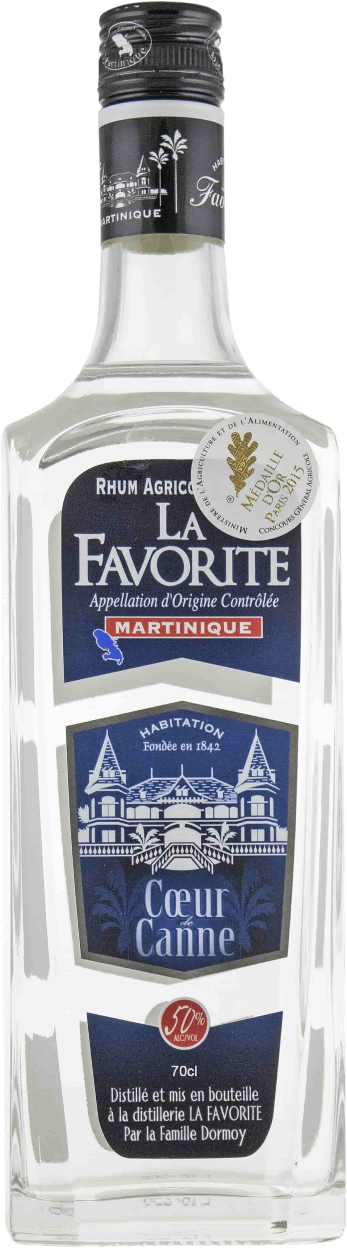 Rhum Blanc la Favorite Cœur de Canne 70cl 50°